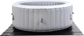 Spa insuflável portátil para 4 Pessoas com bolhas, banheira de hidromassagem, jacuzzi, cinzento