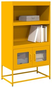 Aparador alto 68x39x123 cm aço amarelo mostarda