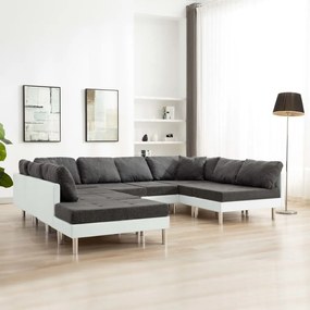 287201 vidaXL Sofá seccional couro artificial branco