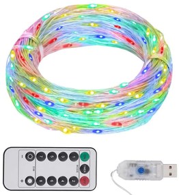 Cordão de luzes com 150 LED 15 m multicor