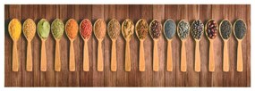 Tapete de cozinha lavável com design de colheres 60x300 cm