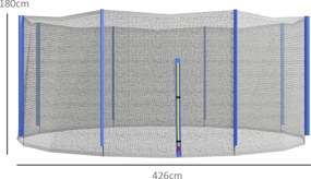 Rede de substituição para trampolins com Ø 426 cm, (NÃO INCLUIDO) 8 postes verticais, rede de segurança para trampolins, com abertura com fecho de cor