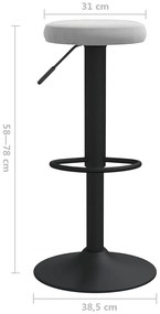 Bancos de bar 2 pcs veludo cinzento-claro