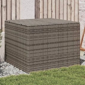 vidaXL Caixa de arrumação para jardim 291L vime PE cinzento