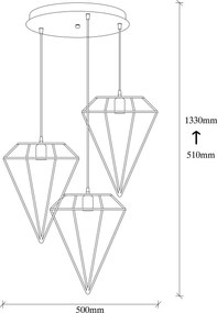 Candeeiro de Teto Elmas – Dourado – Diâmetro 50 cm
