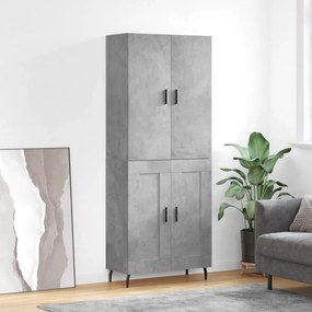 vidaXL Armário alto 69,5x34x180 cm derivados de madeira cinza cimento