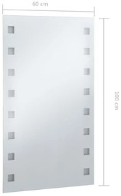 Espelho de parede LED para casa de banho 60x100 cm