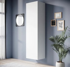 Armário de Parede Fradelos – 40x165 cm – Branco Mate – Suspenso ou com