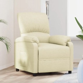vidaXL Poltrona reclinável tecido cor creme