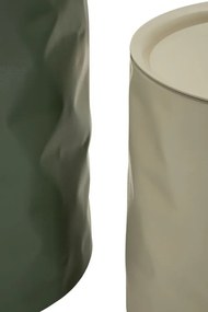 CONJUNTO DE MESAS DE APOIO NORIMBERGA 2 PEÇAS Ø 39,5X48-35,5X40 CM BRANCO E VERDE