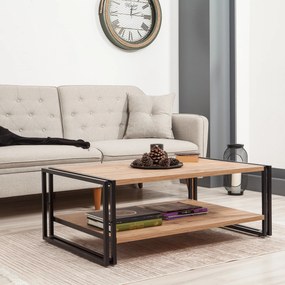 Mesa de Centro Cosmo – Pinho Atlântico Preto – 110x40x70 cm