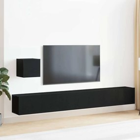 vidaXL Conjunto de Rack para TV em 4 Peças em Madeira de Carvalho Preto