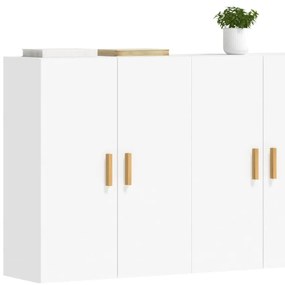 Móveis de parede 2 pcs derivados de madeira branco