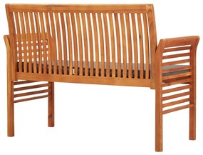 Banco de jardim 2 lugares c/ almofadão 120 cm acácia maciça