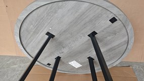 HOMCOM Mesa de Jantar Redonda para 4 Pessoas Ø 100 cm, Estrutura Quadrada em Aço Carbono, Estilo Industrial, Efeito Madeira Cinza | Aosom Portugal