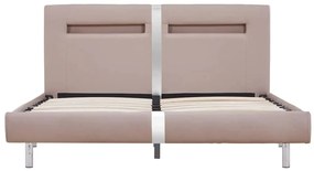Estrutura de cama com LED sem colchão 135x190 cm cappuccino