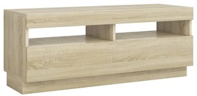 Móvel de TV com luzes LED 100x35x40 cm carvalho sonoma