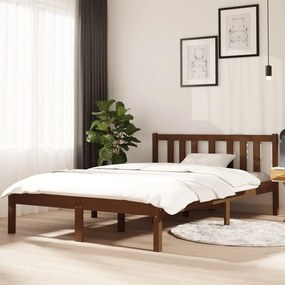 vidaXL Estrutura cama pequena de casal 120x190 cm madeira castanho-mel