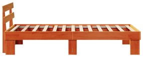 Estrado de Cama com Cabeceira Castanho Encerado 90x190 cm Madeira Maci