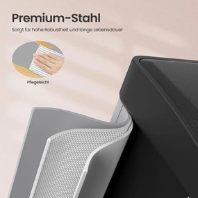 Caixote do lixo para cozinha 3 compartimentos x 8 L, 47 x 28,3 x 39,5 cm cinzento + preto