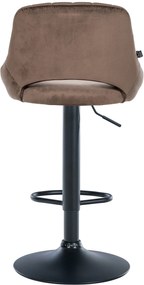 Banco alto Milet em veludo com estrutura preta 85-106 x 47 x 48 cm Castanho