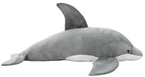 vidaXL Golfinho de peluche cinzento