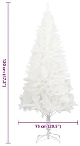 Árvore de Natal artificial agulhas realistas 120 cm branco