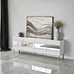 Móvel TV Leon – Branco e Prateado – 180 cm x 59 cm x 35 cm