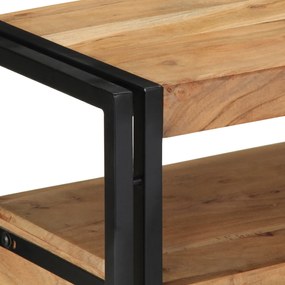 Mesa de Console vidaXL Preta 90x33x75 cm em Madeira de Acácia Sólida e
