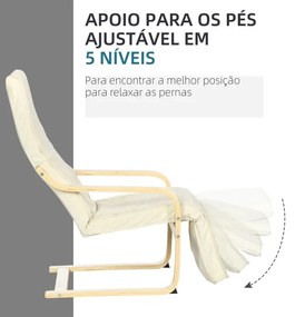 Poltrona Massizo Ajustável - Creme - Design Moderno