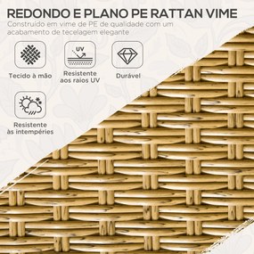 Outsunny Conjunto de Refeição de Vime Sintético Conjunto de Móveis de