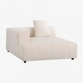 Módulo Chaise Longue Esquerdo Com Almofada Para Sofá Modular Bruna Bombazina Crema Linho - Sklum