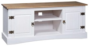 vidaXL Móvel de TV Corona Range pinho mexicano 120x40x52 cm branco