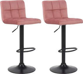 Conjunto de 2 bancos de bar Feni Velvet Rosa