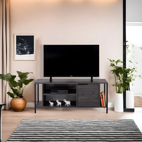 Móvel TV Bond – Castanho Escuro/Preto – 120 cm x 48 cm x 35 cm