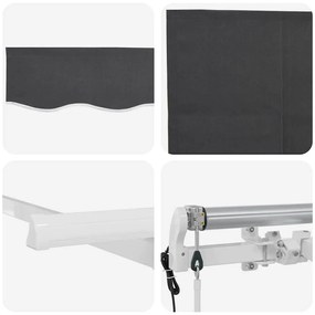 Toldo Retrátil Manual Antracite e Branco