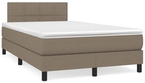 Cama box spring colchão/LED 120x190cm tecido cinza-acastanhado