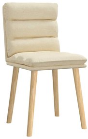Cadeiras de jantar 2 pcs tecido cor creme
