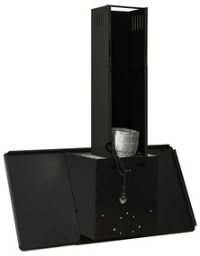 Exaustor de parede 90 cm aço inoxidável e vidro temperado preto