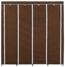 Roupeiro com 4 compartimentos 175x45x170 cm castanho