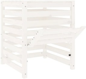 Caixote de compostagem 63,5x63,5x77,5cm pinho maciço branco