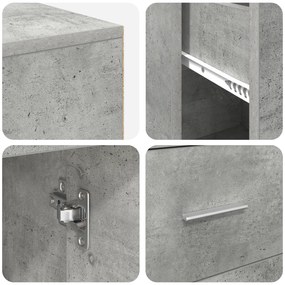 Mesa de Canto Cinza Concreto 102x88x75 cm Madeira Engenheirada