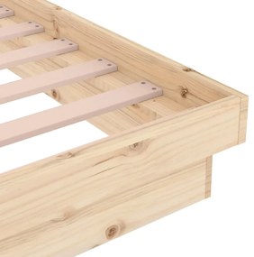 Estrutura de cama casal 135x190 cm madeira maciça
