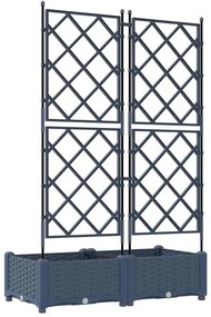 Vaso de Jardim com Treliça 2 pcs Cinza 80x40x125.5 cm