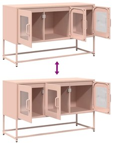 Móvel de TV 100,5x39x60,5 cm aço laminado a frio rosa