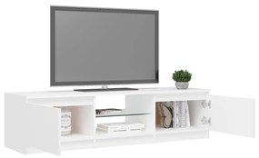 Móvel de TV Vinici com Luzes LED de 140cm - Branco - Design Moderno