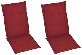 Cadeiras jardim reclináveis c/ almofadões 2 pcs acácia maciça