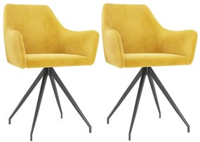 vidaXL Cadeiras de jantar 2 pcs veludo amarelo