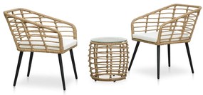 vidaXL 3 pcs conjunto bistrô vime PE cor carvalho