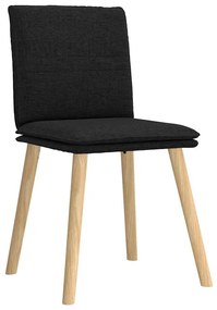 Cadeiras de jantar 6 pcs tecido preto